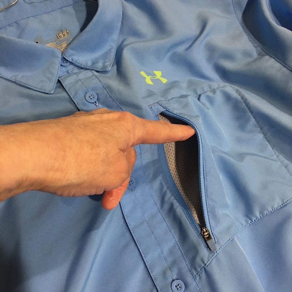 Under Armour Heatgear Vented Fishing Shirt. Mens L 🌹 - Picture 4 of 7